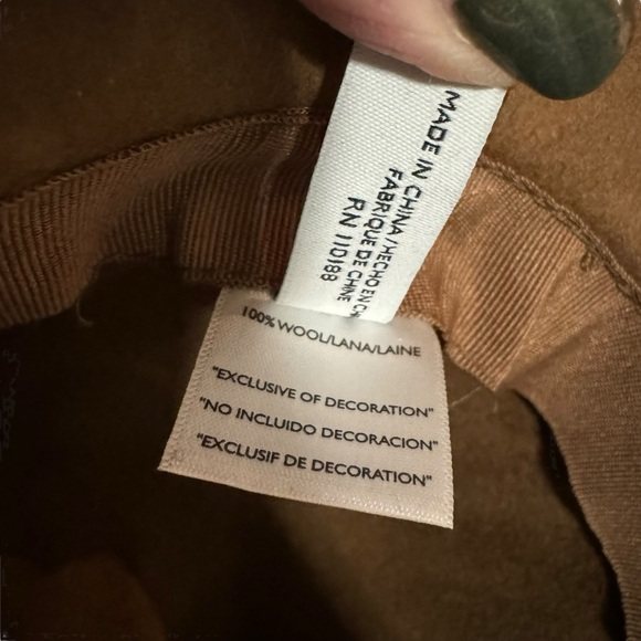 Nine West - 100% wool - brown fedora Hat main image 5